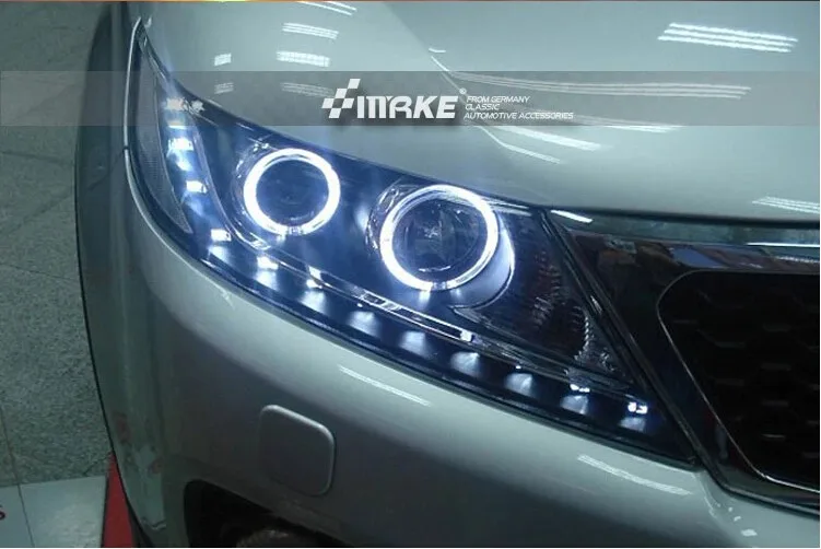 Автомобильный Стайлинг для Kia Sorento фары 2009-2013 лет Sorento светодиодный фонарь Двойной Ангел глаз налобный фонарь би ксенон передние аксессуары