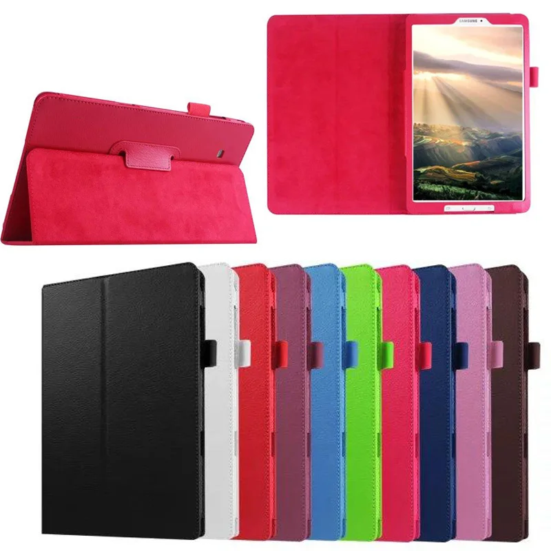 

10 colors Lichee skin leather BOOK Cover For Samsung Galaxy Tab E T560 T561 9.6 inch tablets & Books case y4c28d
