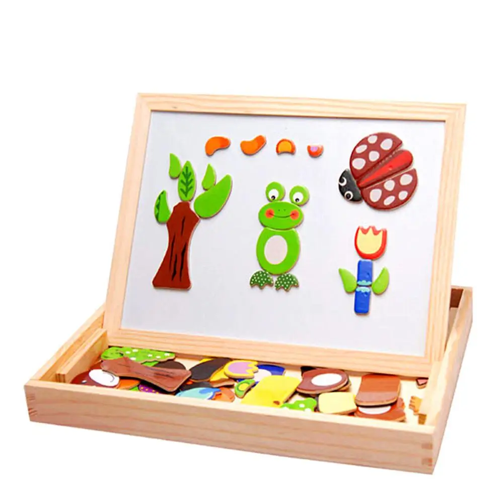 

Wooden Magnetic Dual Sides Board Animal Puzzle Toy Early Learning Educational Cognitive Exercise for Children