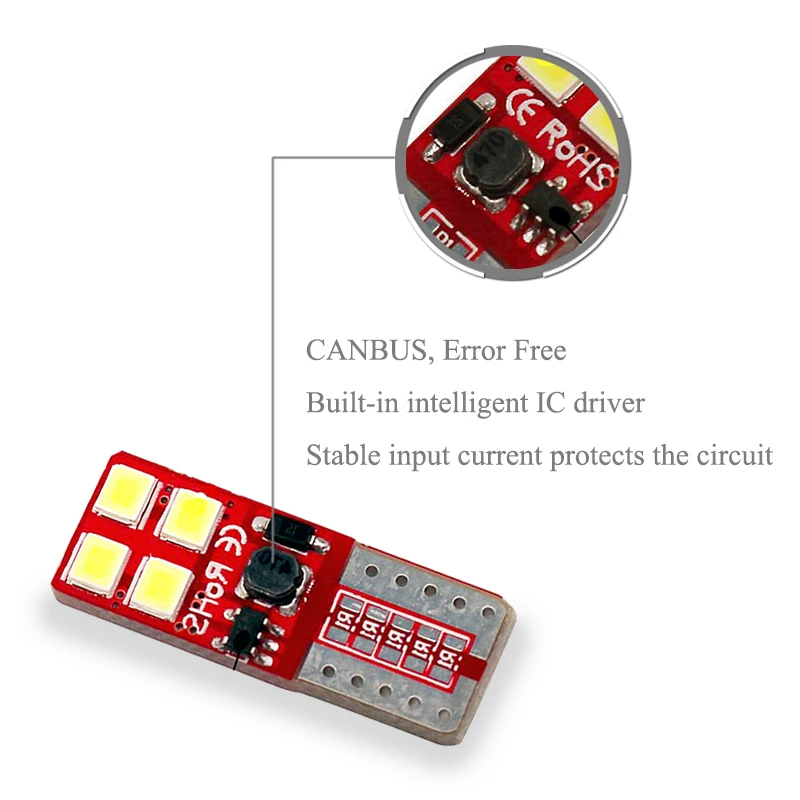 2x Canbus Led T10 2825 W5W 3030 SMD 12v автомобильный светильник Наружный боковой маркер