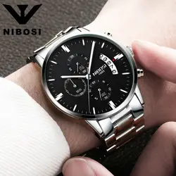 NIBOSI Для мужчин бизнес часы Для мужчин модные часы WatchesMilitary кварцевые наручные часы Hot часы мужские спортивные часы Relogio Mascul