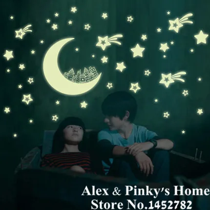 

Night luminous Stars Fluorescent 3D Wall Stickers Children's Bedroom Stickers Glow In The Dark Stars
