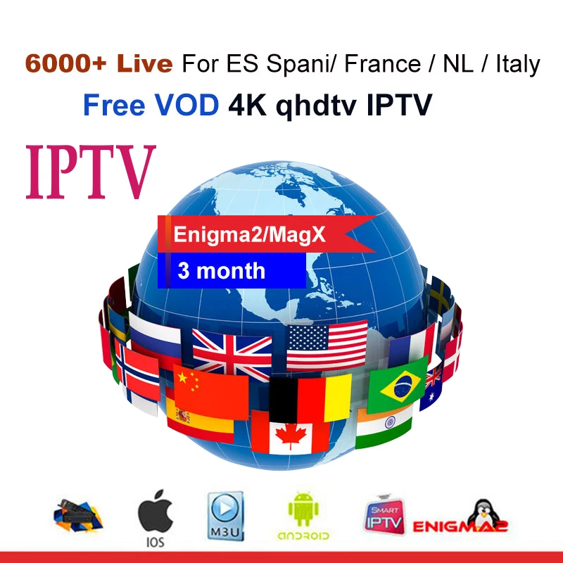 Подписка IP tv для 6000 + live 4 k HD smart box каналы Премиум поддержка Android ios Лучший Европы