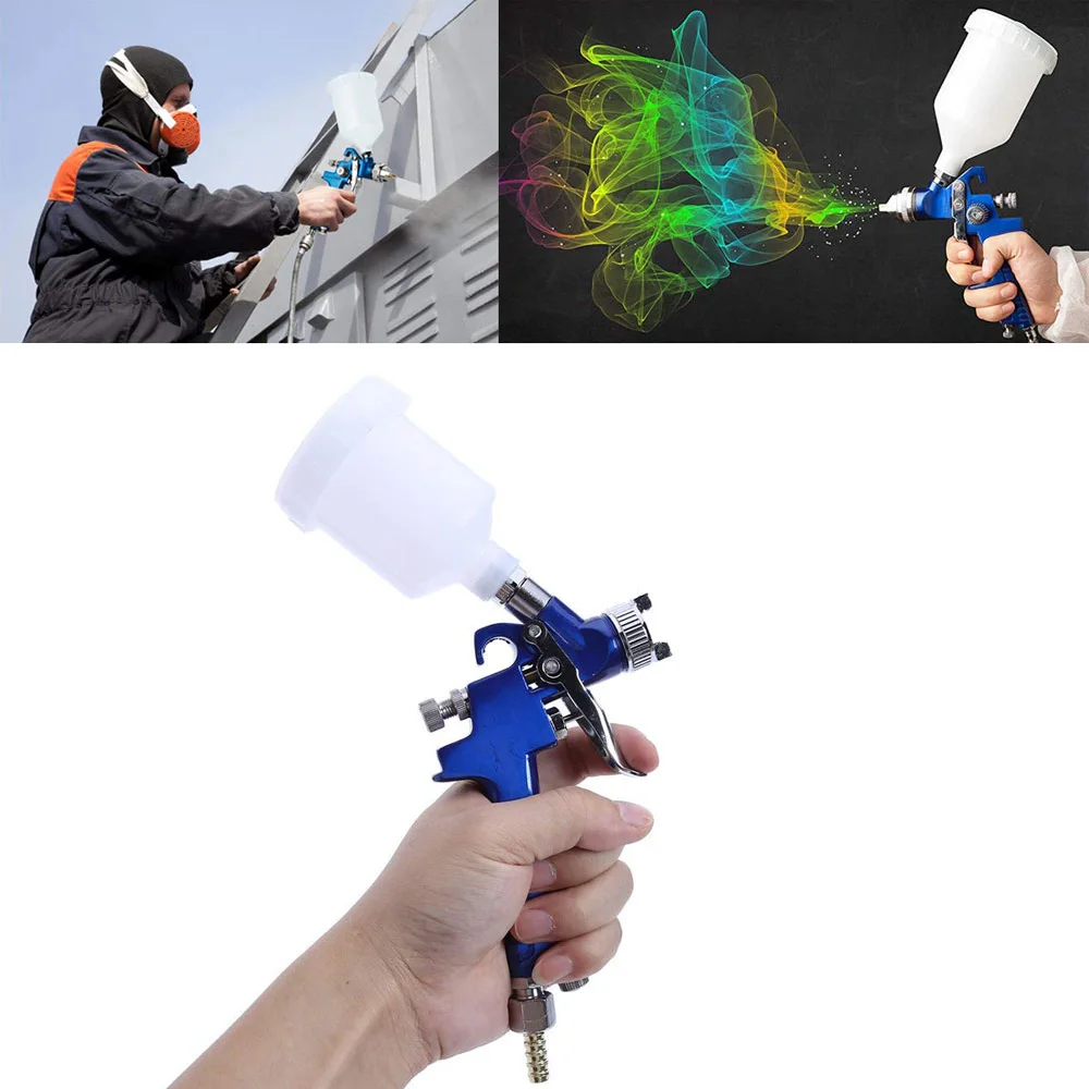 

H-2000 Mini HVLP Spray Gun 0.8mm 1.0mm Steel Nozzle Set Airbrush Car Painting DIY Painting Spraying Gun Kits Auto Repair Tool