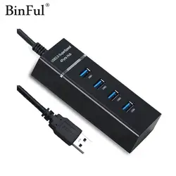Binful 4 Порты и разъёмы USB 3.0 концентратор Super Скорость USB разветвитель с Мощность зарядки Интерфейс для Оконные рамы Mac Linux портативных ПК USB