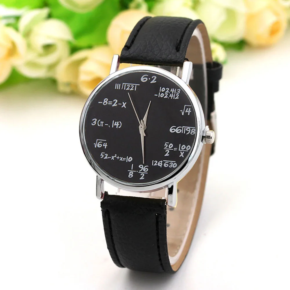 

New Arrival Mathematical Equation Women Watch Leather Belt Ladies Watch Fashion Casual Clock Gift reloj mujer montre femme *Y