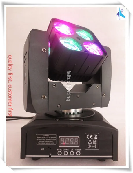 2 шт./лот RGBW 4в1 4X15W луч движущаяся головка мини LED диско свет матрица Quad Lumiere звук