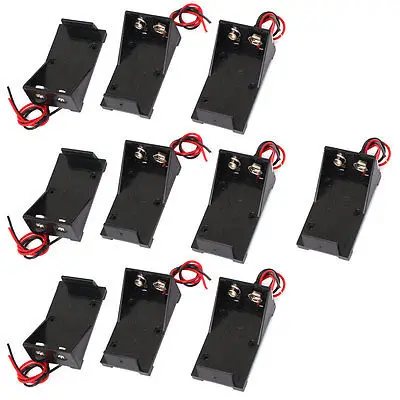 

9 Volt Battery Holder Screw Mounted Storage Case Box Wire Connector Black