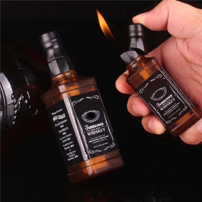 

(No Gas) Whisky Wine Bottle Car Ornament Accessories Cigarette Lighter Cigar Car Decoration Creative Fun Shape For Smoking
