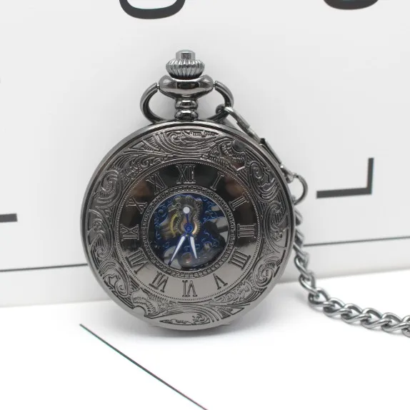 

Classic Elegant Hand Wind Vintage Unique Retro Pendant Classic Steel Mechanical Pocket Watch Gift