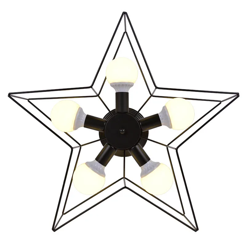 Metal Star 5 Lights Flush Mount Modern LED Ceiling Lamps For Bedroom Living Room Black White Ceiling Lights Home Lighting Lustre De Sala (13)