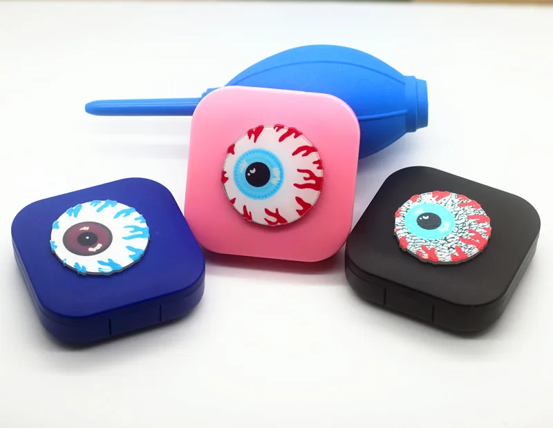 LIUSVENTINA DIY acrylic terror eyes pattern contact lens case for eyes