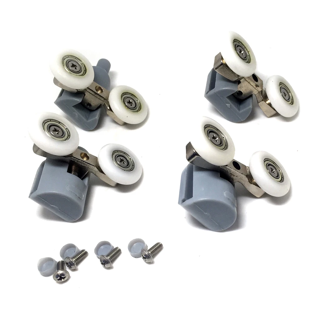 Shower Cabinet Roller Wheel Double Sliding Shower Door Rollers Runners Wheels Pulleys 8Pcs/Set 25mm x 6mm Top/Bottom