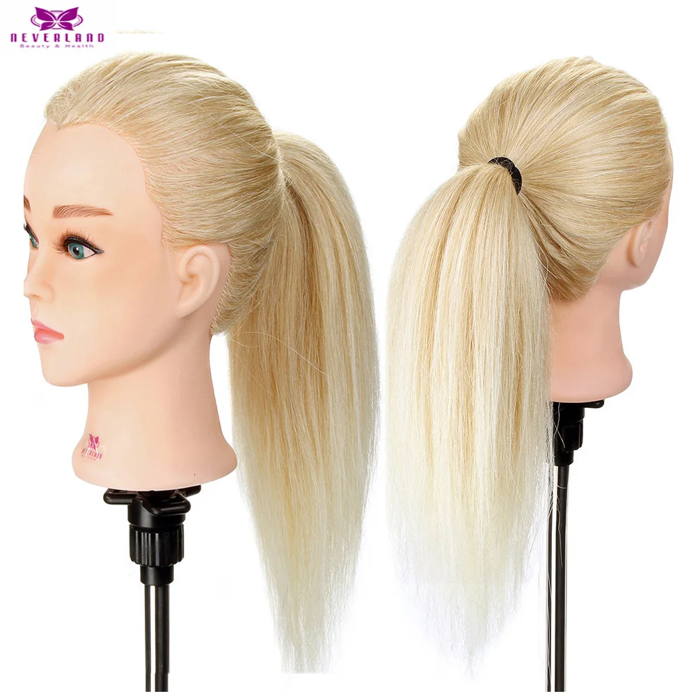 Продажа NEVERLAND Парикмахерская манекен голова 100% волосы животных для причесок парикмахеров завивка тренировка голова с подставкой
