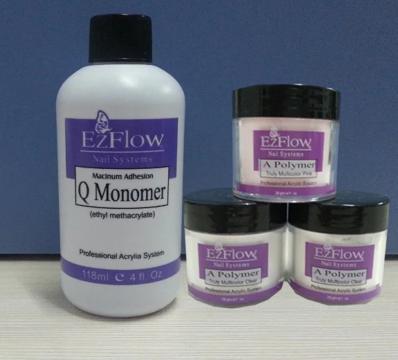 4pcs Lot Ezflow Acrylic Powder Clear Pink White 4pcs Lot Ezflow Acrylic Powder Clear Pink White 118ml Monomer Liquid Nail Kit Set Tools In Powders Liquids From
