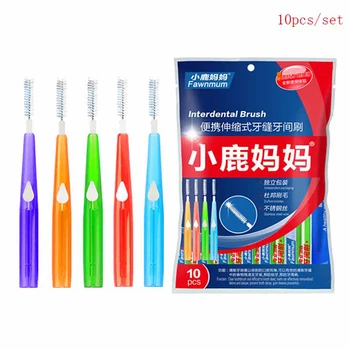 

10Pcs/Box Wholesale Push-Pull Interdental Brush Soft Dental Floss Toothbrush Orthodontic Brush Oral Care Toothpick