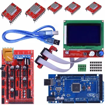 

Mega 2560 R3 Mega2560 REV3 Board + RAMPS 1.4 Controller + RAMPS1.4 LCD 12864 LCD For Arduino Reprap MendelPrusa 3D Printer Kit