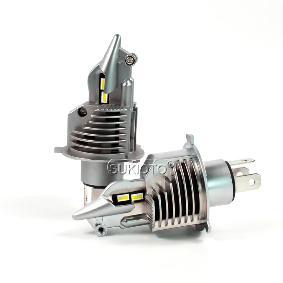 SUKIOTO 2PCS LED H4 LED Headlight Super Bright h4 hi lo Projector lens bulb kit 35W 6500K Super Bright Car styling Accessories (18)