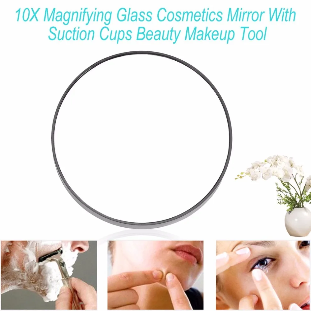 Модное 10х увеличительное стекло косметическое зеркало с присосками женское косметическое зеркало для макияжа отличный инструмент для макияжа подарки черный