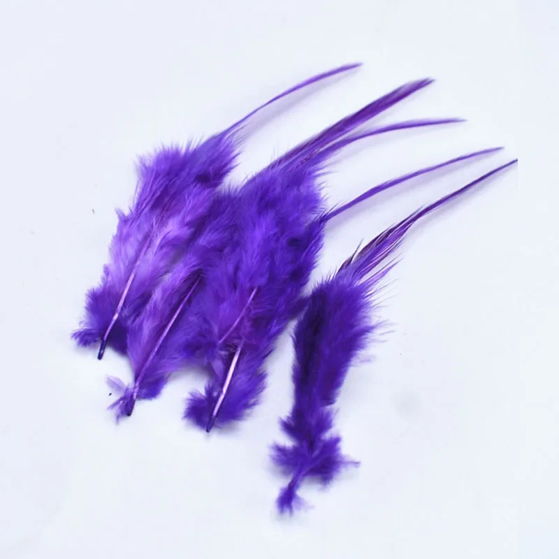 

Top quality plumas 20pcs Purple Chicken Feather for Crafts 10-15cm DIY Natural Feathers Jewelry Home Christmas Party Decorative