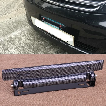 

CITALL Car-styling Carbon Fiber Adjustable Number License Plate Frame Bracket Hold Mount Relocator for Ford BMW Audi Mazda Honda