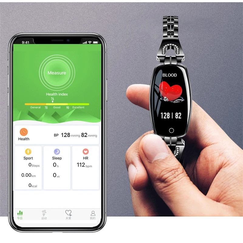 Maxinrytec H8 Смарт-часы для женщин водонепроницаемый мониторинг сердечного ритма Bluetooth для Android IOS фитнес-Браслет Smartwatch