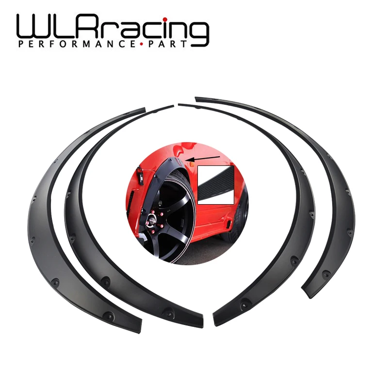 

WLR RACING - 4 Pcs Carbon Fiber Car Fender Flares Arch Wheel Eyebrow Protector/mudguards Sticker Universal WLR-CFF02