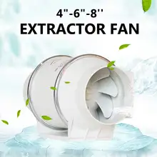 4"6"8" 220V Exhaust Fan Home Silent Inline Pipe Duct Fan Bathroom Extractor Ventilation Kitchen Toilet Wall Air Clean Ventilator