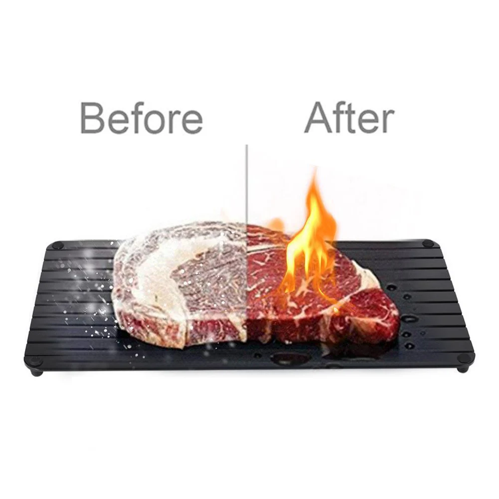 Defrosting Tray Plate Quickly Home Seafood Frozen Food Meat Kitchen Tools Fast Thaw Aluminum Defrosting Tray Plate Quickly Home Seafood Frozen Food Meat Kitchen Tools Fast Thaw Aluminum