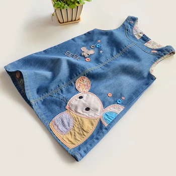 2019 Girls denim Vest Dress New Cute mouse Baby Kids Girls Toddler Denim Jeans Overalls Sleeveless Dress Clothes 2-6Y 3