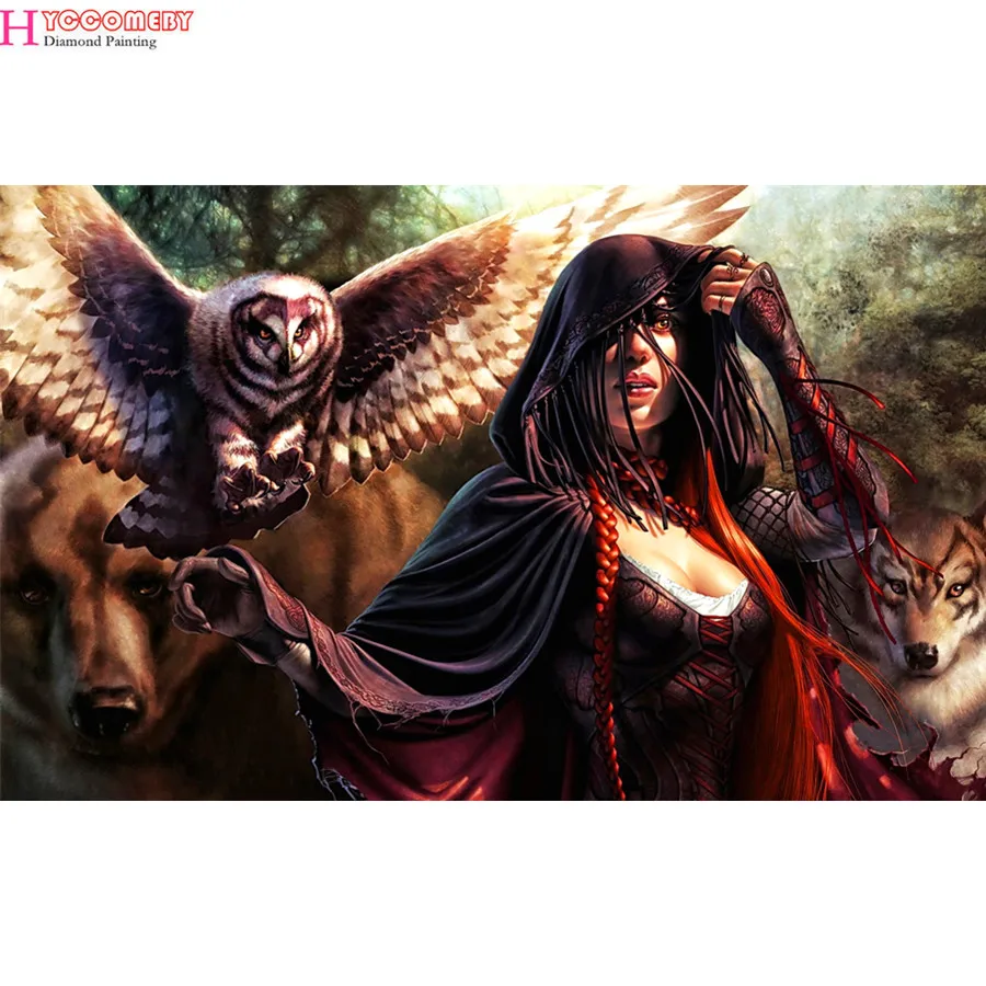 

5d DIY Diamond Painting full square Cross Stitch people Women and wolves owl Diamond Embroidery Diamonds home Decorative gift
