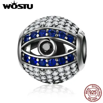 

WOSTU High Quality 925 Sterling Silver The Eye of Nazar Beads Fit Original WST Charm Bracelet DIY Jewelry Fine Gift CQC172