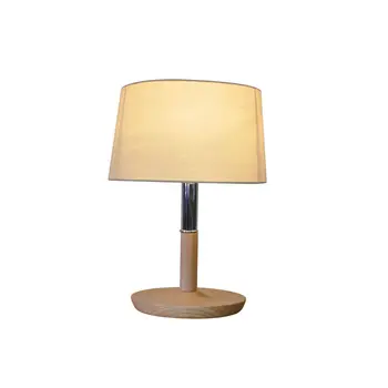 

2017 Simple energy saving modern home popular energy saving white wooden iron fabric reading Light table lamp