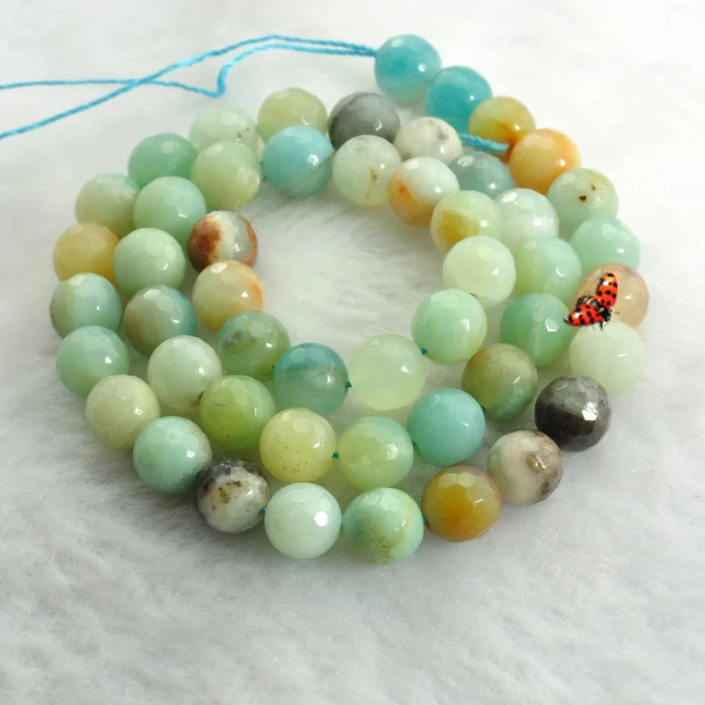 

1 Strand Natural Crystal Bead Amazon Stone Beads For DIY Jewelry Findings 4/6/8/10/12mm Faceted Spacer Beads Accessories Making
