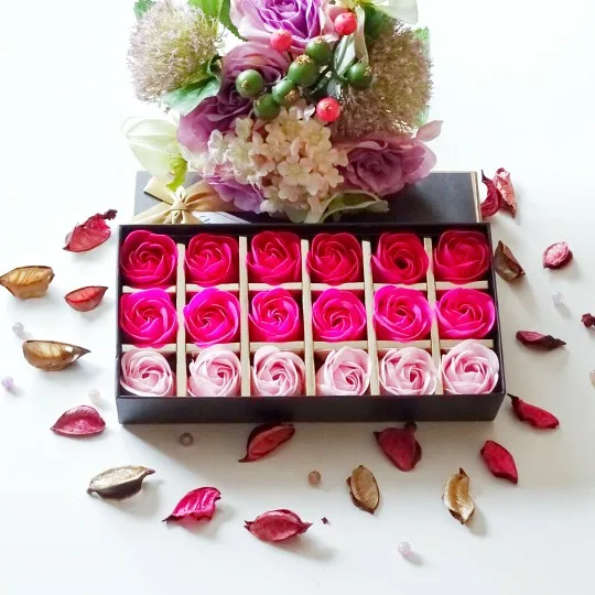 18 шт. креативные розы с градиентом|rose soap flower|soap flowersoap rose flower |