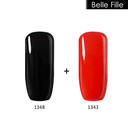 Belle FILLE uv гель черный Цвета DIY Гели для ногтей Французский маникюр цвет красного вина Маникюр живопись гели UV LED Лаки лак Soak Off