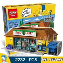 2232pcs New Simpsons the Kwik-E-Mart 16004 DIY Model Building Kit Blocks Gifts Children Toys Compatible with Lego