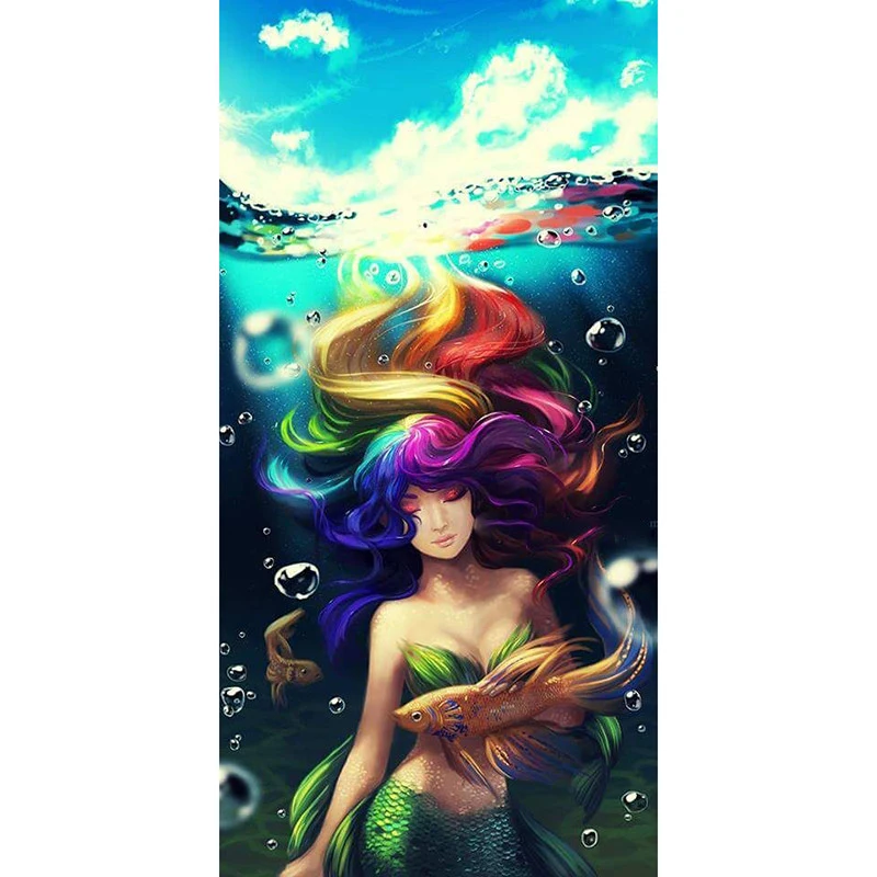 

Full square diamond 5D DIY diamond embroidery Mermaid diamond painting Cross Stitch Rhinestone mosaic decoration