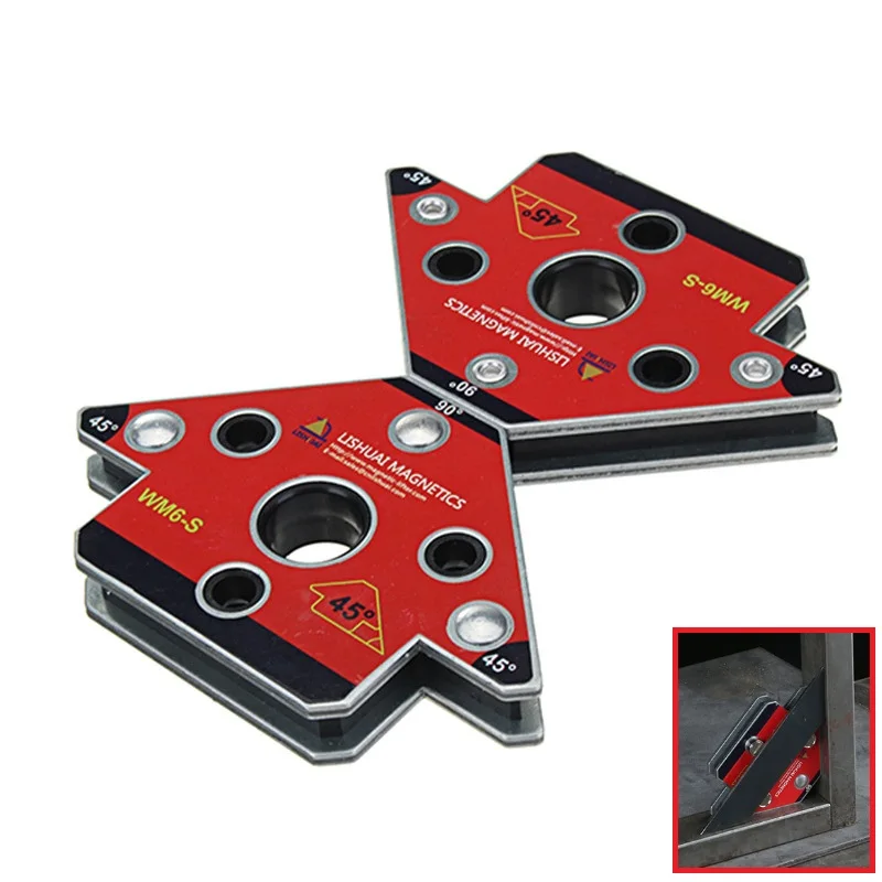 

LISHUAI 2pcs Arrow Magnetic Welding Clamp NdFeB Magnet Welding Holder For Three-dimensional Welding Small Size