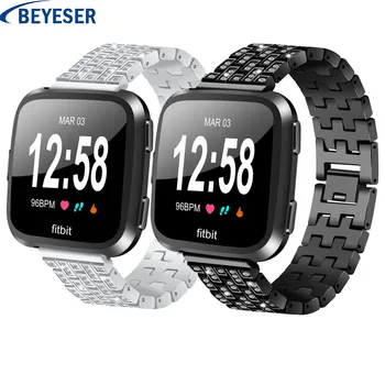 

Rhinestone Metal Stainless Steel watchband for fitbit versa Replacement band for Fitbit Versa watchstrap classic metal wristbelt