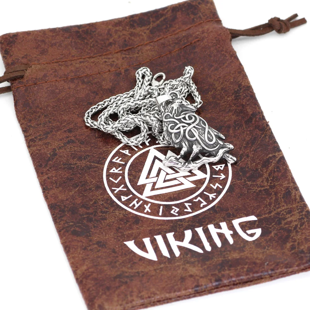 Скандинавский Викинг odin raven amulet ожерелье из нержавеющей стали|Ожерелья с