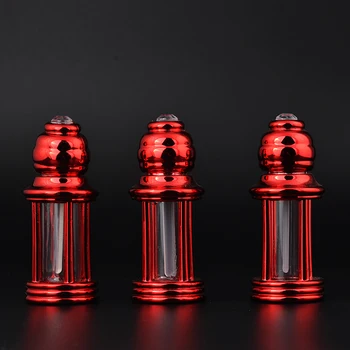 

50pcs/lot 3ml Red Tower Model Glass Dropper Bottle Refillable Plastic Essential Oil Perfume Bottle Sample Bottles Beauty Tool