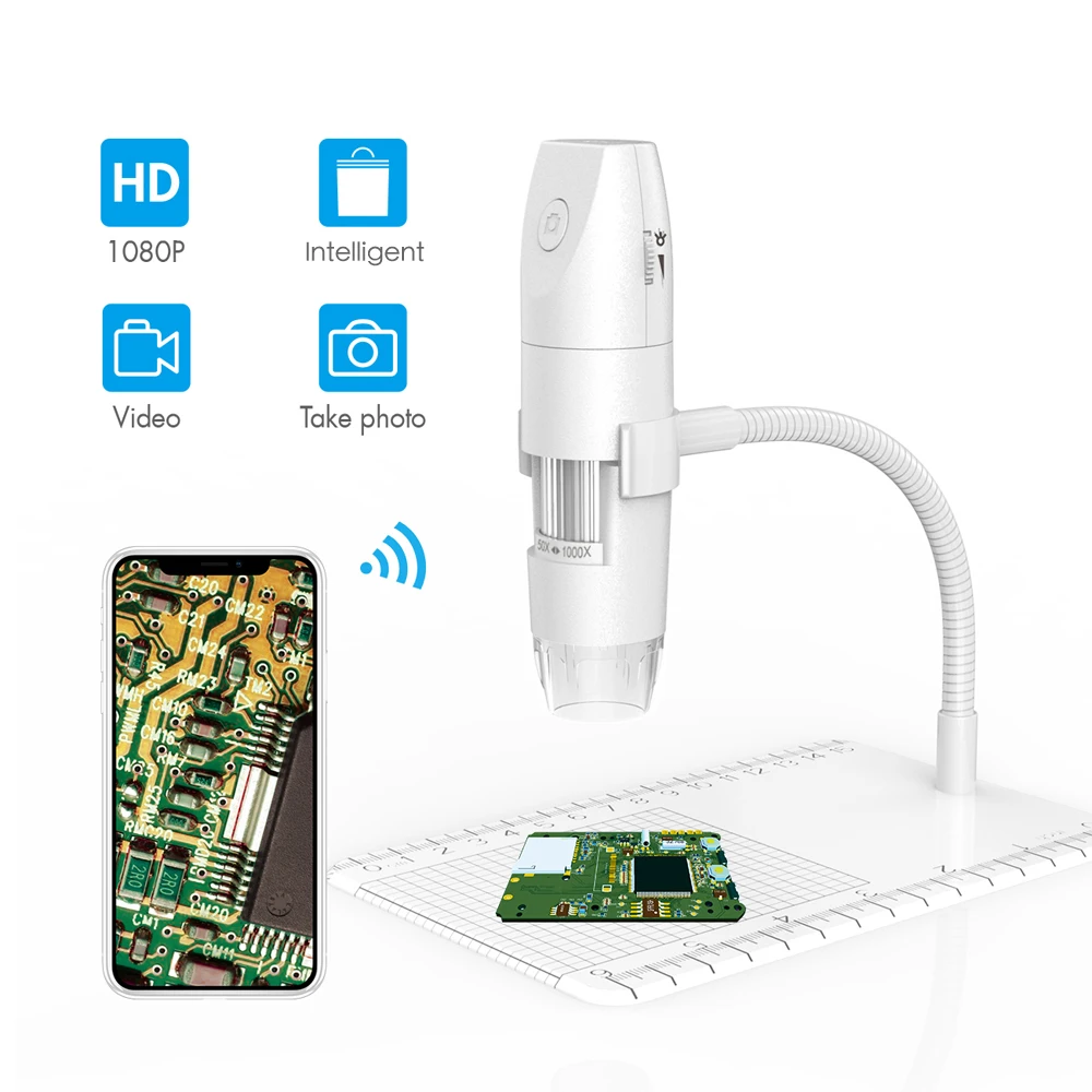 Многофункциональный беспроводной микроскоп 2.0MP WIFI Портативный высокой четкости