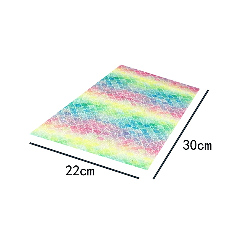 22*30 см Радуга Цвет Блеск Русалка ткань синтетическая кожа волос лук diy украшения ремесла одежда швейная одежда для шитья