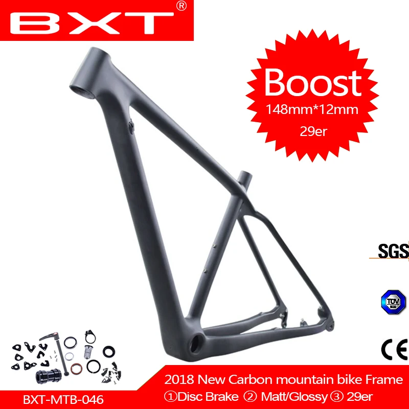 

Full Carbon BOOST Frame 29er Bicycle Mountain Frameset 148*12 Boost Bike Frame matt/glossy BSA Frame