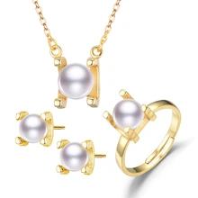 Snh 7 мм возле круглого aaa 925 серебро натуральный пресноводный Ювелирные изделия из жемчуга набор nice жемчуг подарок для Для женщин или girlfri