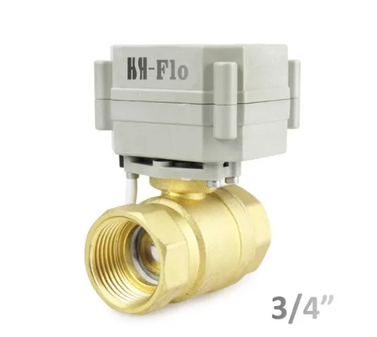 Латунь 3/" DN20 24VDC 2-ходовой моторизованный шаровой клапан, полнопроходной CR2-01 Электрический шаровой кран