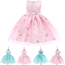 Платье принцессы с принтом снежинки для маленьких девочек; рождественские наряды; комплект одежды; платье для девочек; элегантные Детские платья; Новинка