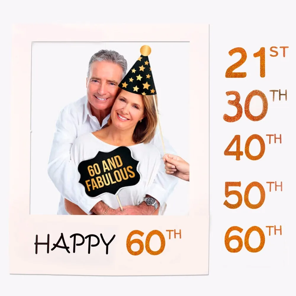 Фотофон FENGRISE 30th 40th 50th 60th с рамкой для фотосъемки днем рождения реквизит детской