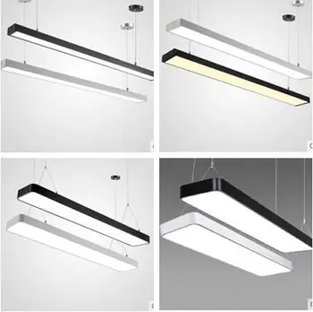 

Office chandelier LED Office Lighting Office Droplight Gymnasium Strip Hanging Wire Lamps Studio Aluminum Square Condole Lamps
